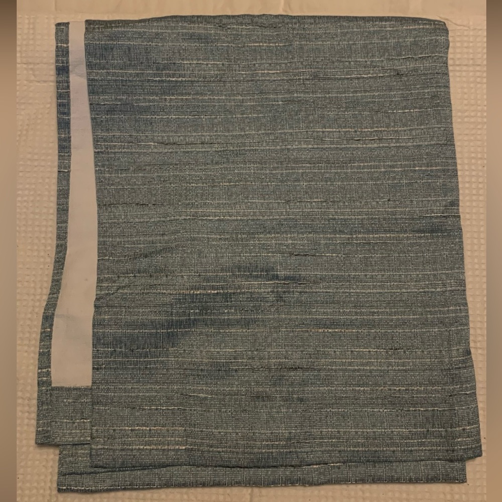 Blue, Grey and White Textured single panel curtain